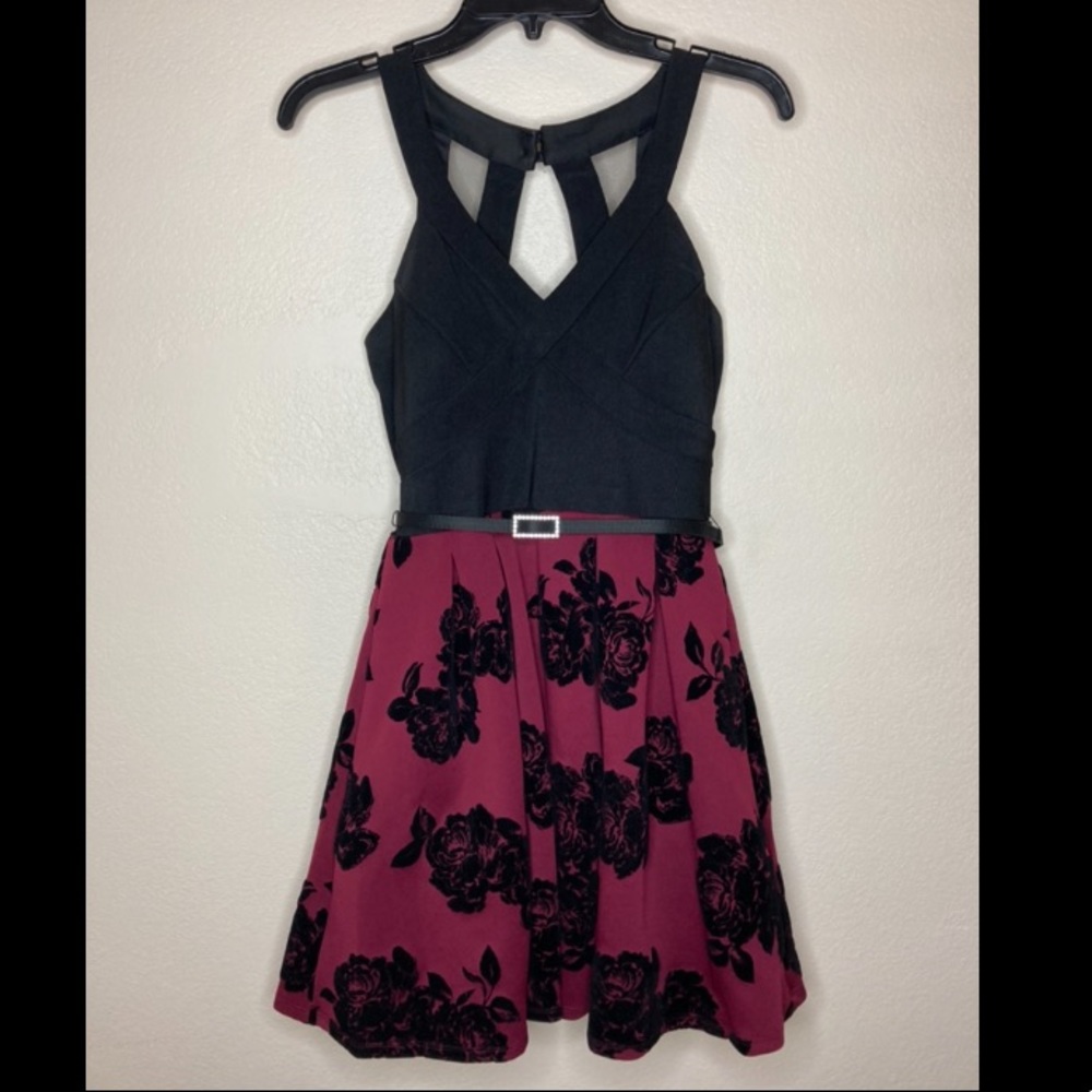 Floral Velvet Party Dress